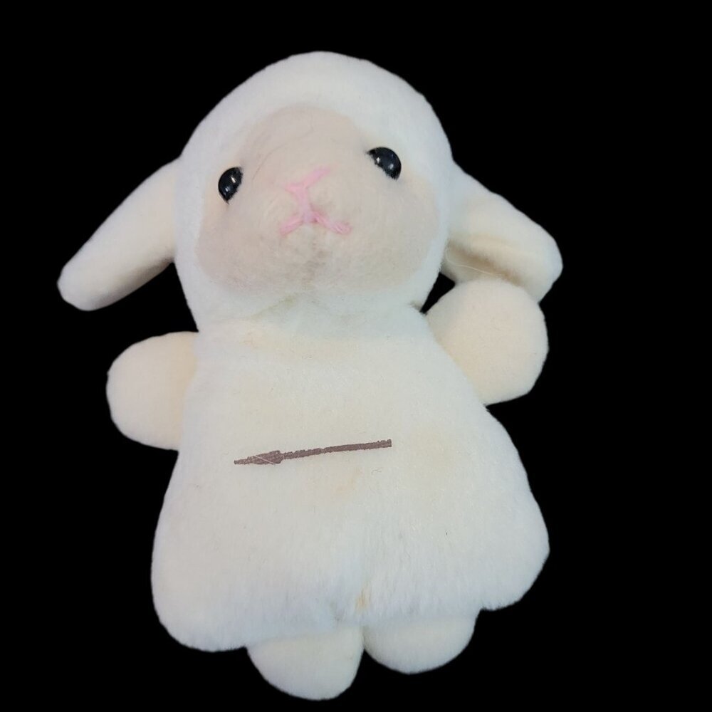 FIESTA Plush Lamb Growth Chart "I'll Grow With Jesus" Embroidery Cream & Purple - Picture 7 of 10